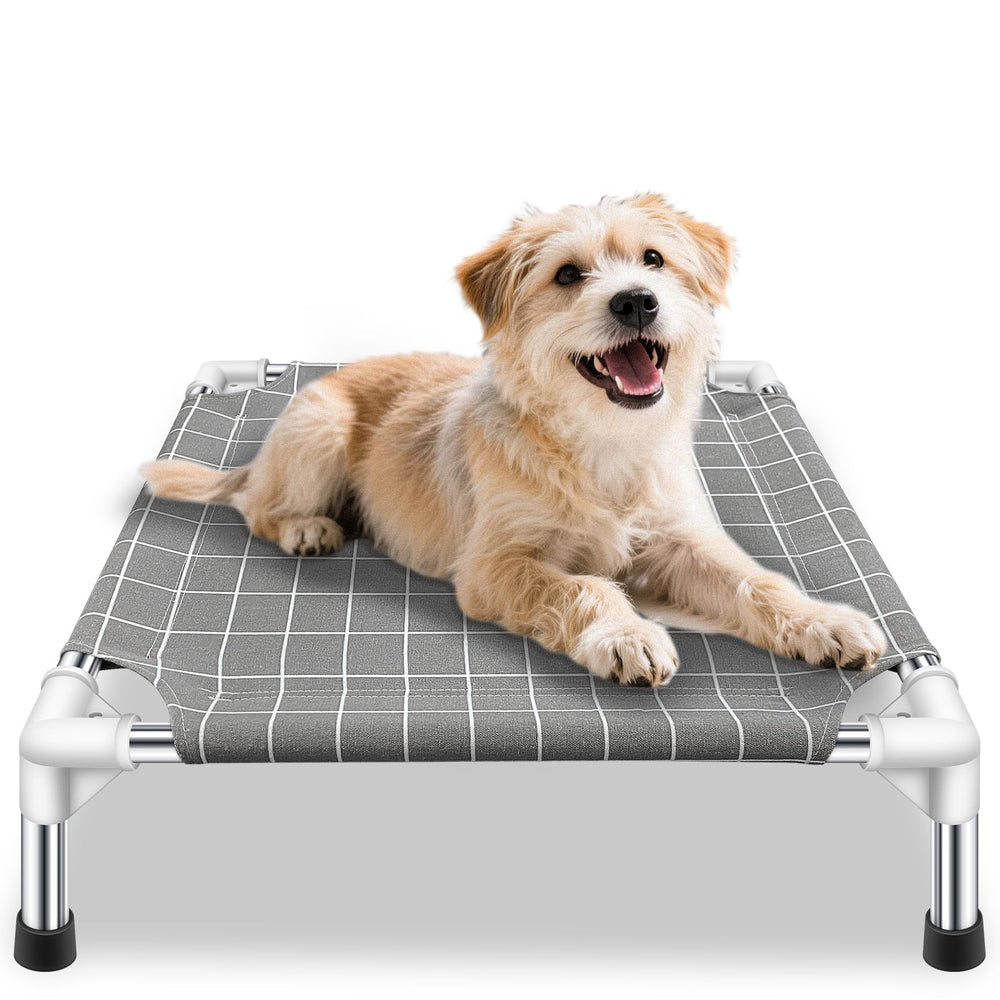 Tensorsine elevated pet bed dog cot shows raised comfort for small dogs indoors