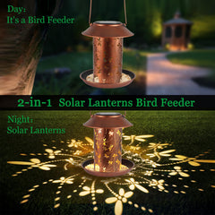Tepaken solar bird feeder highlighting durable metal construction for long-lasting outdoor use.