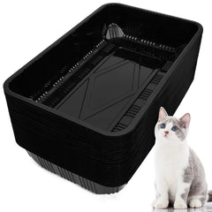 Tessco for you cat disposable litter tray close-up shows sturdy PET material for long-lasting use