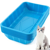 Tessco for you cat litter box tray blue front view highlights portable travel-friendly design