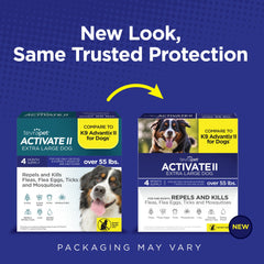 TevraPet Activate II bottle for XL dogs 55+ lbs shows large-dog protection