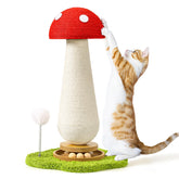 TEWIWAP mushroom cat scratcher with ball track for engaging play sessions