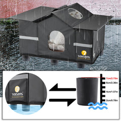Texsens Outdoor Cat House insulated inside helps keep feral cats warm.