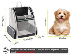 Texsens Traveler Bubble Backpack side mesh ventilation demonstrates airflow for pet comfort