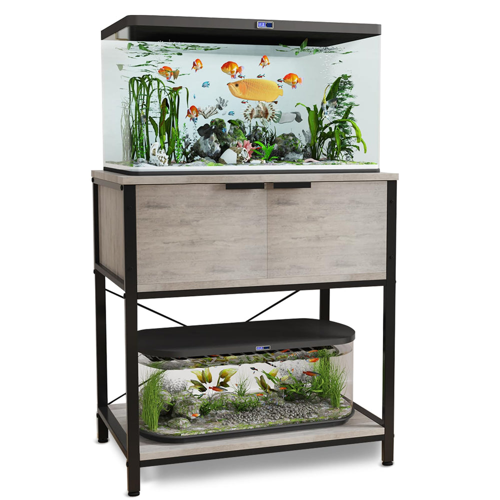 TFK 20-29-37 gallon stand top view showcasing space-saving two-tier design for small rooms