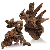 Tfwadmx aquarium driftwood 2pc front view showcases natural shelter.