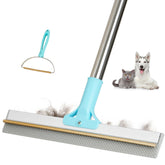 Thalomely carpet rake with 54-inch handle ready for easy pet hair removal