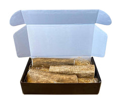 The Antler Box elk antler chews large pieces closeup highlighting texture