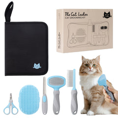The Cat Ladies Cat Grooming Kit front view, compact for travel and home grooming.