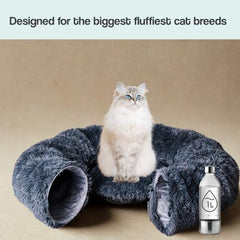 The Cat Park soft mat inside tunnel delivers roomy comfort for larger cats.