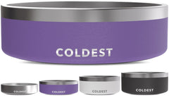 The Coldest Water dog bowl in rust-resistant metal with anti-slip base.