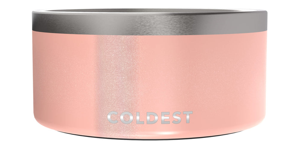 The Coldest Water anti-rust metal dog bowl resists wear for long-lasting feeding.