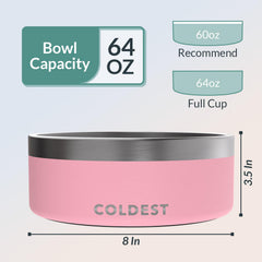 The Coldest Water dog bowl spill-proof design reduces mess