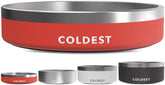 The Coldest Water dog bowl closeup highlights true triple-wall insulation for longer-lasting cooling.