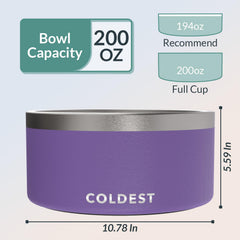 The Coldest Water dog bowl true triple-wall insulation keeps water cool between uses.