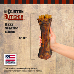 The Country Butcher beef shank bone marrow close-up showcases rich marrow for flavorful chewing sessions.