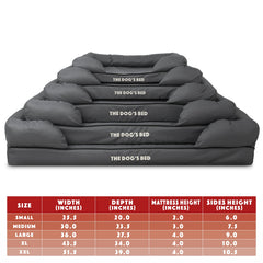 The Dog's Bed outer cover dimensions 51.5x39x4 inches—perfect XXL bed compatibility.