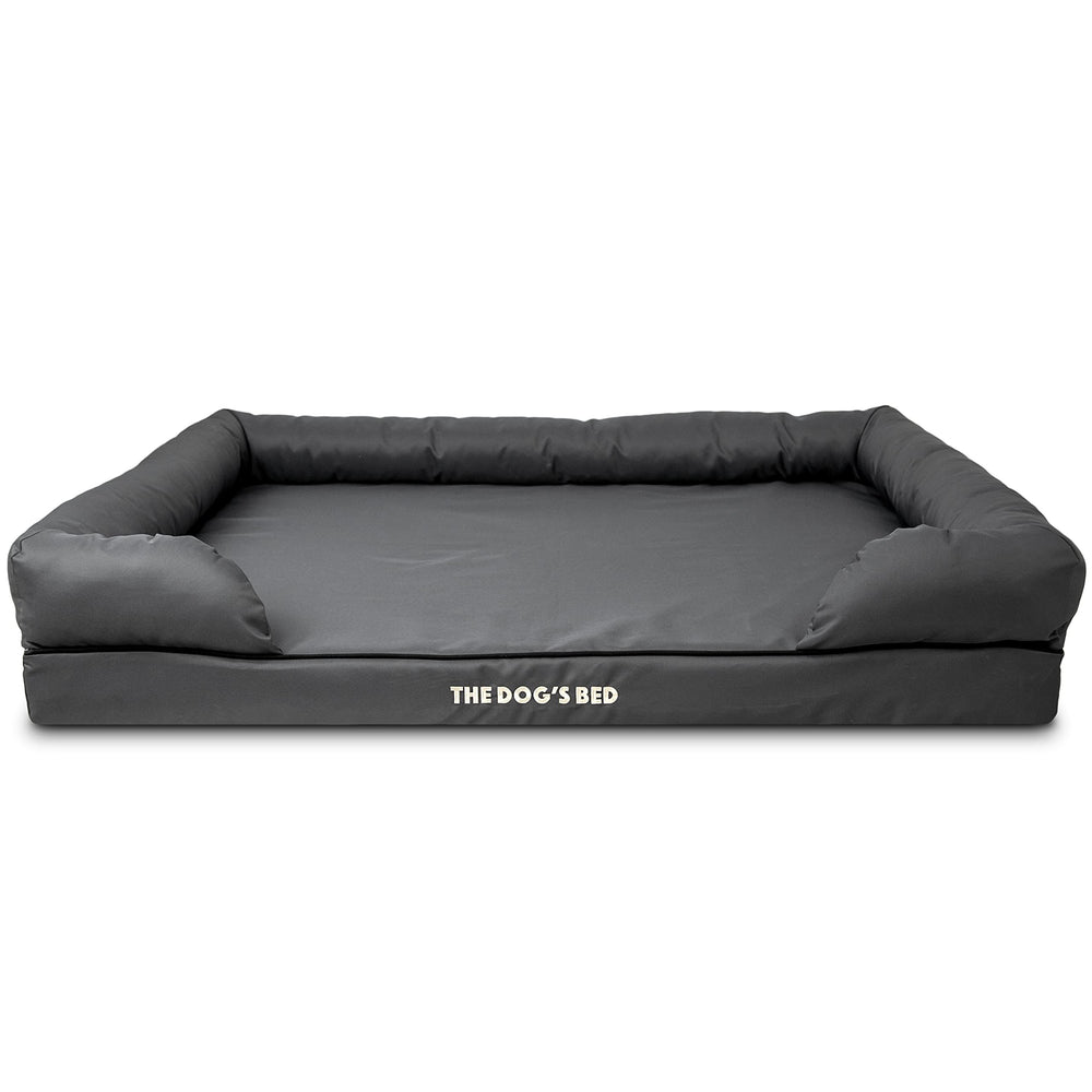 The Dog's Bed replacement outer cover grey piping—durable fabric for long-lasting comfort.