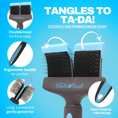 The Doodle Brush promotes a healthy, shiny coat for doodle breeds
