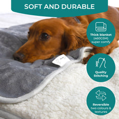 The Happy Dog Company soft sherpa fleece adds cozy snuggles to the blanket