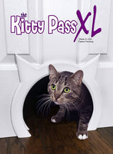 The Kitty Pass XL cat door on interior door offers easy access for cats up to 30 lbs.
