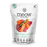 The New Zealand Natural Pet Food Co Meow freeze dried cat food packshot highlights premium ingredients for cats.