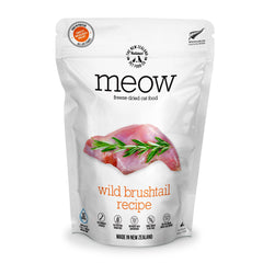 The New Zealand Natural Pet Food Co Meow freeze-dried wild brushtail-bowl offers a protein-rich meal option