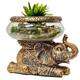 The Nifty Nook good luck elephant glass bowl removable for versatile terrarium or centerpiece styling.