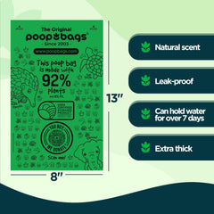 The Original Poop Bags 200-bag bulk pack demonstrates bulk convenience for busy settings.