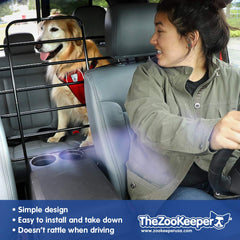 The ZooKeeper metal-tubing barrier provides durable, high-visibility pet gate