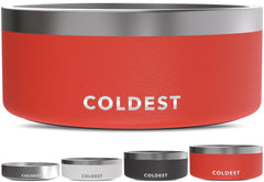 The Coldest Water dog bowl Crimson Red 100oz front view spill-proof design