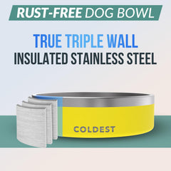 The Coldest Water Colddog bowl with non-slip base for stable feeding.
