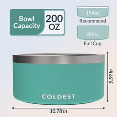 The Coldest Water colddogbowl anti-slip base prevents spills while pets eat.
