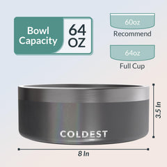 The Coldest Water colddogbowl spill-proof-design keeps your pet area neat.