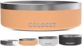 The Coldest Water dog bowl outer view in Sahara Peach, durable stainless steel for daily use.