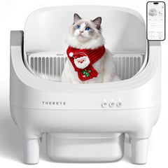 Thereye self-cleaning cat litter box in open-top design for easy access and multi-cat use.