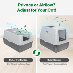 Thirdream stainless steel cat litter box front-entry for easy access and control.
