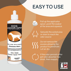 Thornell Dog Odor-Off soaker in action saturating a stained carpet spot for quicker odor neutralization.
