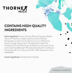 ThorneVet Longevity packaging front — premium longevity support for dogs and cats.
