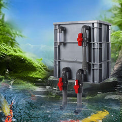 Three-Layer Fish Tank Filter Box front view for easy maintenance and filtration access.