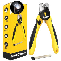 Thunderpaws LED light on the nail clippers illuminates nails for safer trims