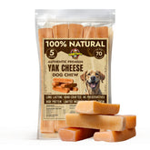 Tibetan Dog Chew yak cheese sticks packaging highlights natural ingredients and no additives.