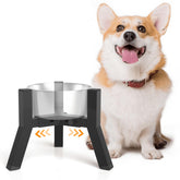 TIDANT elevated dog bowl stand with adjustable rails for secure bowls.