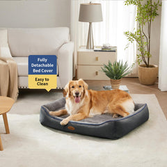 Tidore dog bed with removable washable cover for easy cleaning.