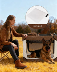Tiemlet soft collapsible crate 42in setup ready for large dog use