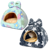 Tierecare Guinea Pig Hideout side view highlights compact warmth for cozy naps.