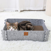 TIGOADT cat scratcher lounge gray front view for indoor play and rest.