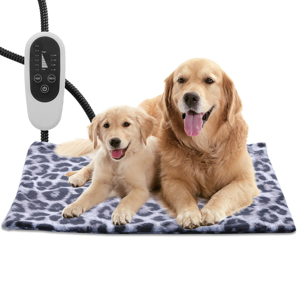 Tikaton MET-certified leopard-print heating pad for cozy pet warmth