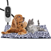 Tikaton MET heated pad front view in leopard print for cozy warmth indoors