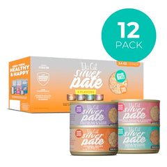 Tiki Cat Silver Pate 11+ formula label highlights age-specific nutrition.